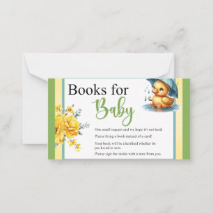 Tarjeta Pequeña Libros de Baby Shower de duque de goma para bebé