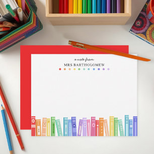Tarjeta Pequeña Libros de Colores de Arcoíris Amantes de Libros Pe