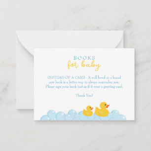 Tarjeta Pequeña Libros de pato de goma para bebé   Yellow Ducky Sh
