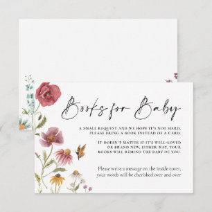 Tarjeta Pequeña Libros de Rubor de flores silvestres para bebé