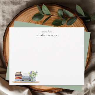 Tarjeta Pequeña Libros florales antiguos y personalización de máqu