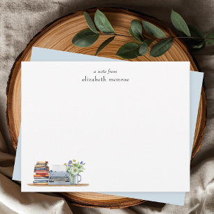 Tarjeta Pequeña Libros florales antiguos y personalizados con máqu
