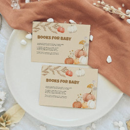 Tarjeta Pequeña Libros para Baby Boho Pumpkin Baby Shower