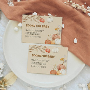 Tarjeta Pequeña Libros para Baby Boho Pumpkin Baby Shower