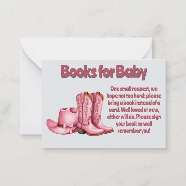 Tarjeta Pequeña Libros para Niña Bebé y Estilo de Cowboy Raffle Di (Anverso)