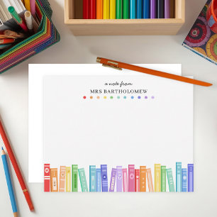 Tarjeta Pequeña Libros Personalizados de Colores del Arcoíris para
