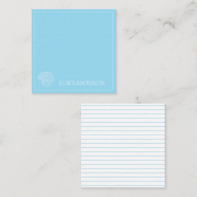 Tarjeta Pequeña Ligera azul y blanca personalizada (Anverso / Reverso)