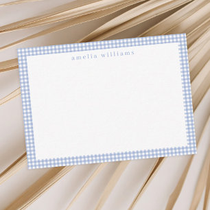 Tarjeta Pequeña Light Blue Gingham Plaid