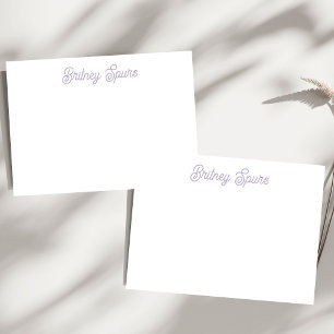 Tarjeta Pequeña Lila Lavanda Chic Personalizado con Monograma Nomb