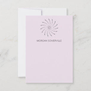 Tarjeta Pequeña Lila Moderna Espiral Punto Elegante