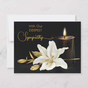 Tarjeta Pequeña Lily Candle Negro Oro Simpatía