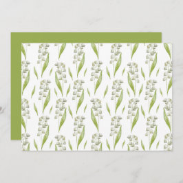 Tarjeta Pequeña Lily of the Valley Floral Botanical Note Card