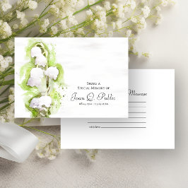 Tarjeta Pequeña Lily of the Valley Flowers comparte un funeral de