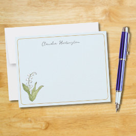 Tarjeta Pequeña Lily of Valley Sky Blue Floral Cute Botánico
