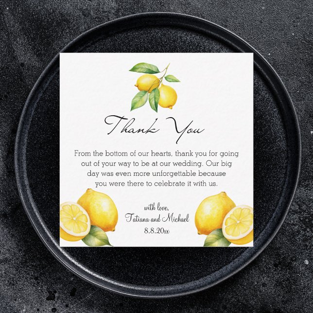 Tarjeta Pequeña limoncello limoncello boda gracias (Subido por el creador)