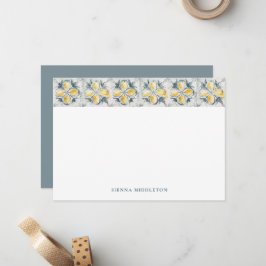 Tarjeta Pequeña Limones Rústicos Azulejos Mediterráneos Personaliz