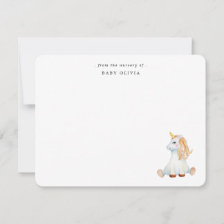 Tarjeta Pequeña Linda niña bebé Unicornio acuarela