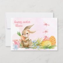 lindo conejito floral vintage de Pascua-Feliz Pasc