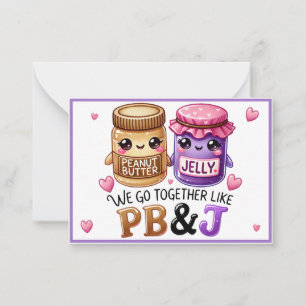 Tarjeta Pequeña Lindo Kawaii Mantequilla de Maní y Jalea