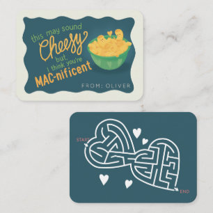 Tarjeta Pequeña Lindo Mac-nifico Mac & Cheese para San Valentín en