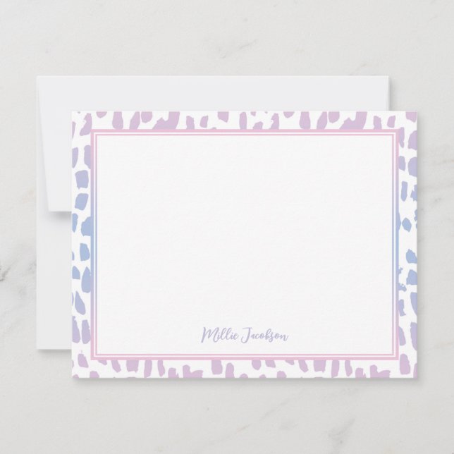 Tarjeta Pequeña Lindo patrón de estampado animal con gradiente (Anverso)