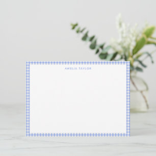Tarjeta Pequeña Lindo Periwinkle Gingham Cuadros Personalizado Ret