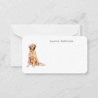 Tarjeta Pequeña Lindo perro retriever dorado acuarela Pequeño