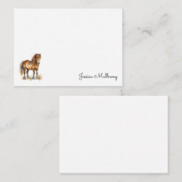 Tarjeta Pequeña Lindo poni marrón caprichoso guión Caballo Niños