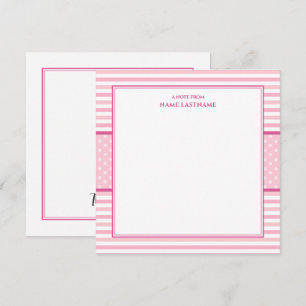 Tarjeta Pequeña Lindo Rosa Rayado Preppy Lunares Te Lo Agradezco