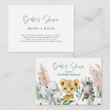 lindos animales de safari baby ducha traer un libr
