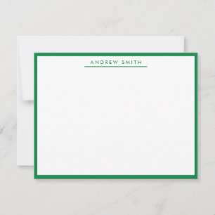 Tarjeta Pequeña Línea Verde Simple Moderna Elegante Formal