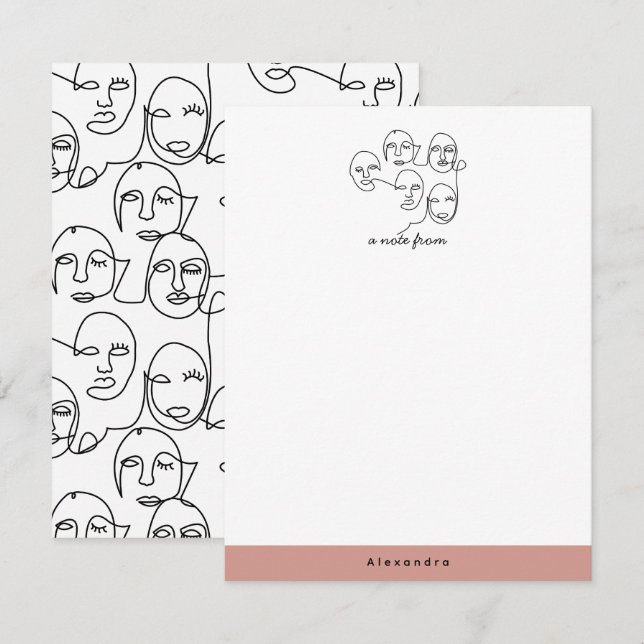 Tarjeta Pequeña Líneas abstractas modernas se enfrentan a una líne (Anverso / Reverso)