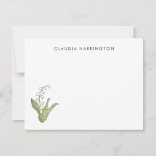 Tarjeta Pequeña Lirio de los Valles Floral Primaveral Ilustrado a 