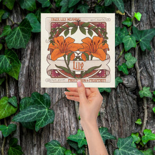 Tarjeta Pequeña Lirio de tigres- Flor que significa verde estilo v