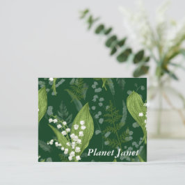 Tarjeta Pequeña Lirio de Valle con Helechos || Verde Oscuro Person