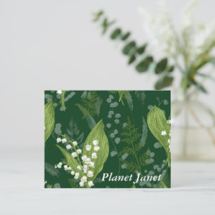 Tarjeta Pequeña Lirio de Valle con Helechos Verde Oscuro Person