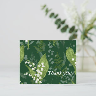 Tarjeta Pequeña Lirio del Valle con Helechos Verde Oscuro Perso