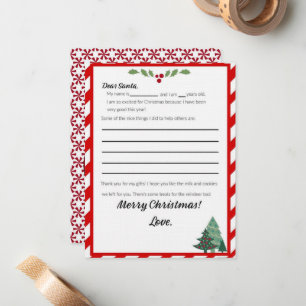 Tarjeta Pequeña Lista De Deseos Infantiles A Santa