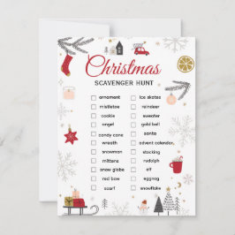 Tarjeta Pequeña Lista de Verificación de la Búsqueda del Tesoro de