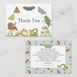 Tarjeta Pequeña Little Bug Insect Mushroom Boy Baby Shower