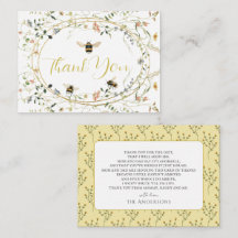 Little Honey Wildflower Bee Baby Shower Thank You