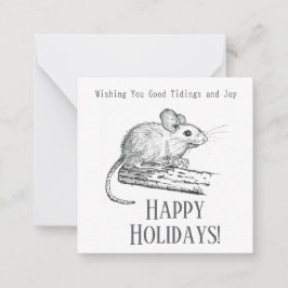 Tarjeta Pequeña Little Mouse Good tidings and Joy