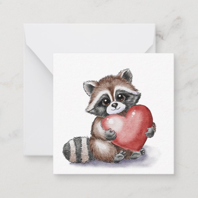 Tarjeta Pequeña Little Raccoon Flat (Anverso)