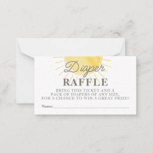 Tarjeta Pequeña Little Sunshine baby Shower Diaper Raffle Card