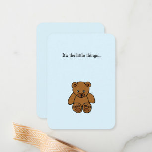Tarjeta Pequeña Little Teddy Bear Blue Mini Gracias