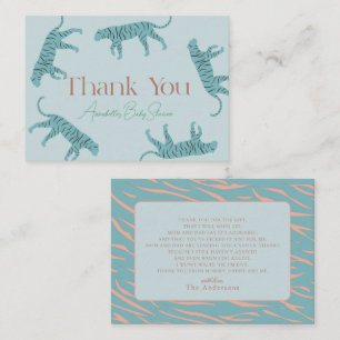 Tarjeta Pequeña Little Tiger Blue Boy Baby Shower Gracias