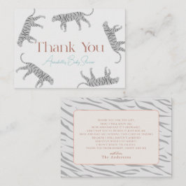 Tarjeta Pequeña Little Tiger Gray Baby Shower Gracias