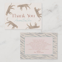 Tarjeta Pequeña Little Tiger Taupe Baby Shower Gracias