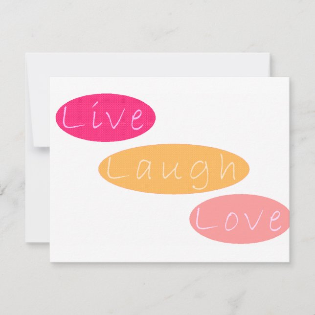 Tarjeta Pequeña Live Laugh Love Stationery (Anverso)