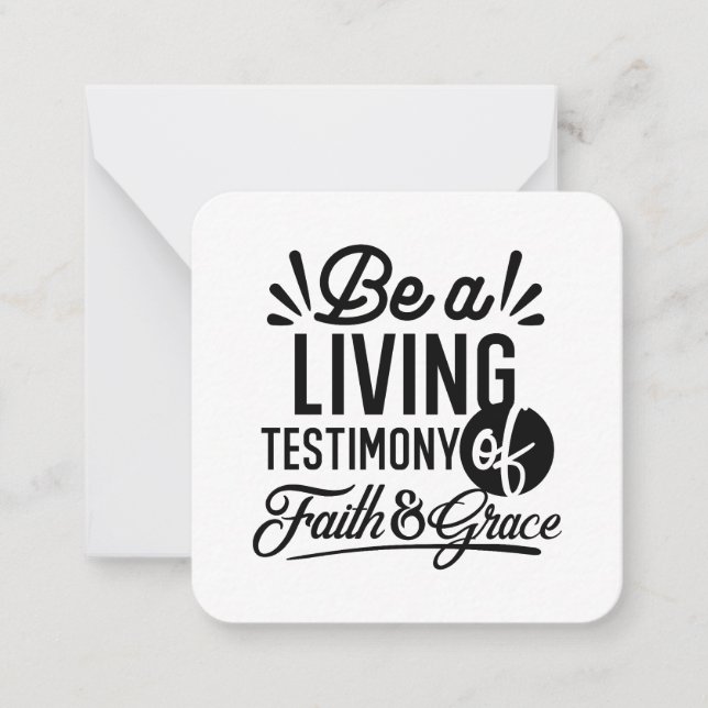 Tarjeta Pequeña Living Testimony Bible Quote Christian Motivation (Anverso)